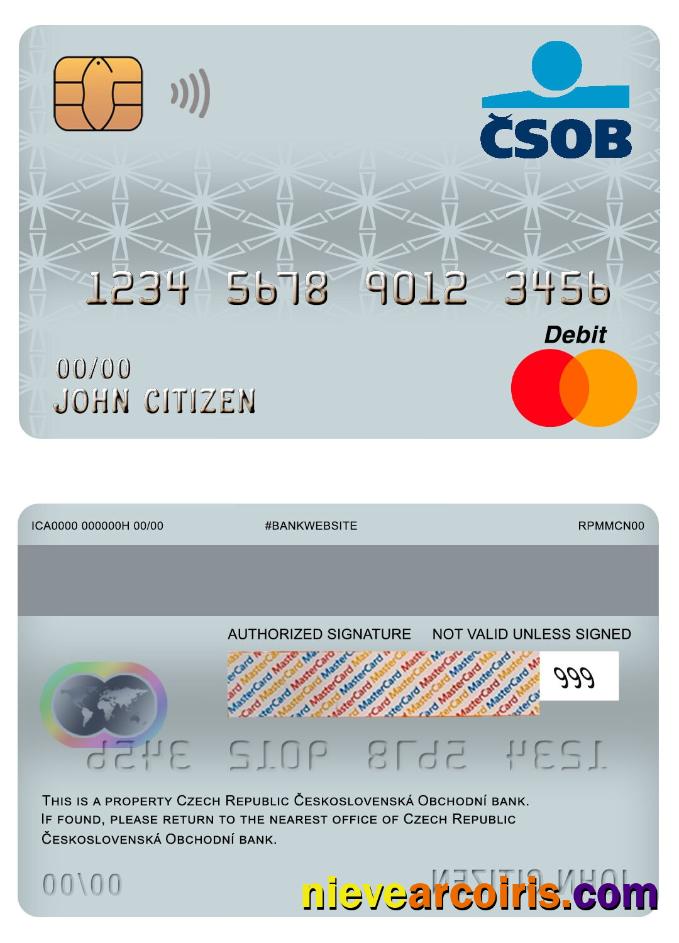 Czech Republic Ceskoslovenská Obchodní bank visa debit card